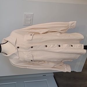 Free People Size M Ruby Button Up Distressed Jacket